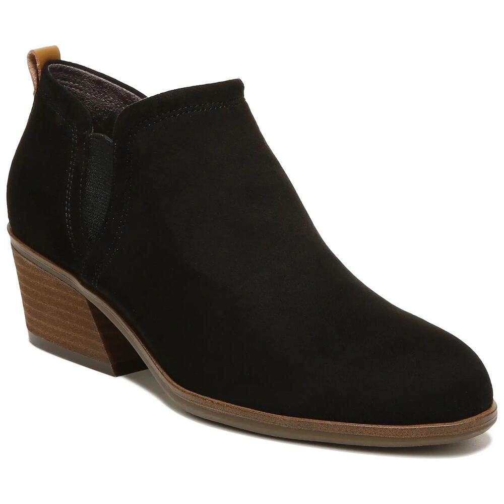 Dr Scholl's Women Western Ankle Booties Laurel Size US 10M Black Faux Suede